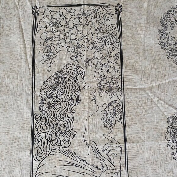 All NoveauF abric Panel By Kathy Hall Andover Fabrics Cream Cotton Sewing Crafts - Picture 2 of 10